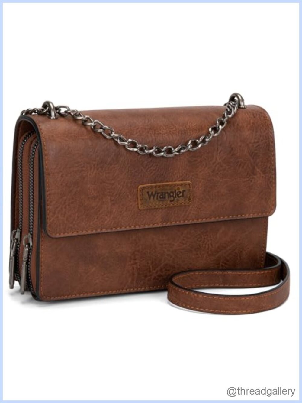 Wrangler Flap Crossbody Purse Vintage Chain Strap Shoulder Bag for Women